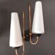 Pair of sconces in black metal and gilded brass 1960 Vintage.