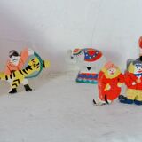 Vintage circus with wooden subjects