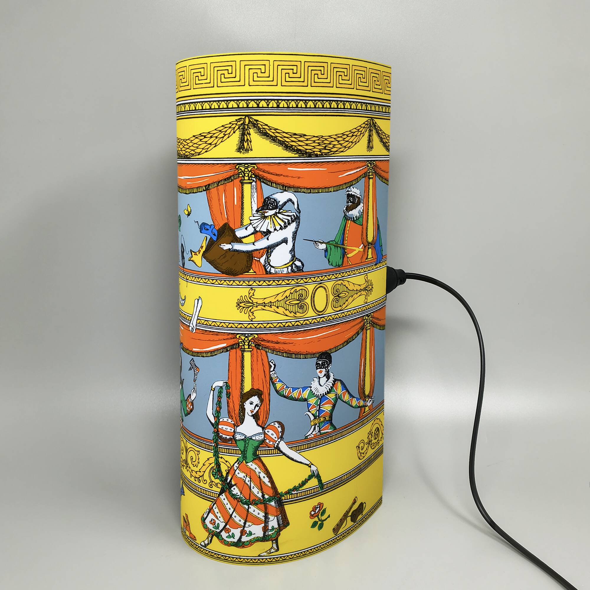1990s Gorgeous "Commedia dell'Arte" Table Lamp by Piero Fornasetti for Anto