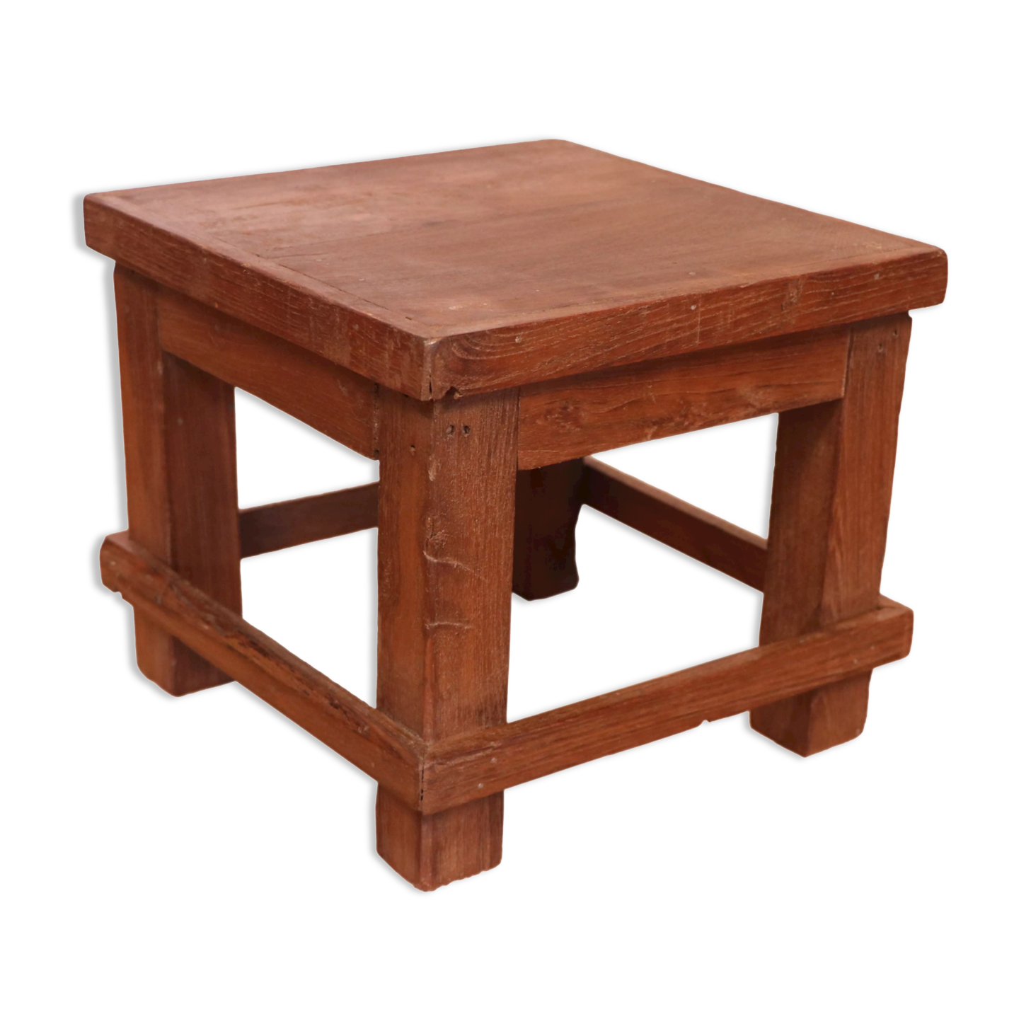 Old small Burmese teak workshop bedside table