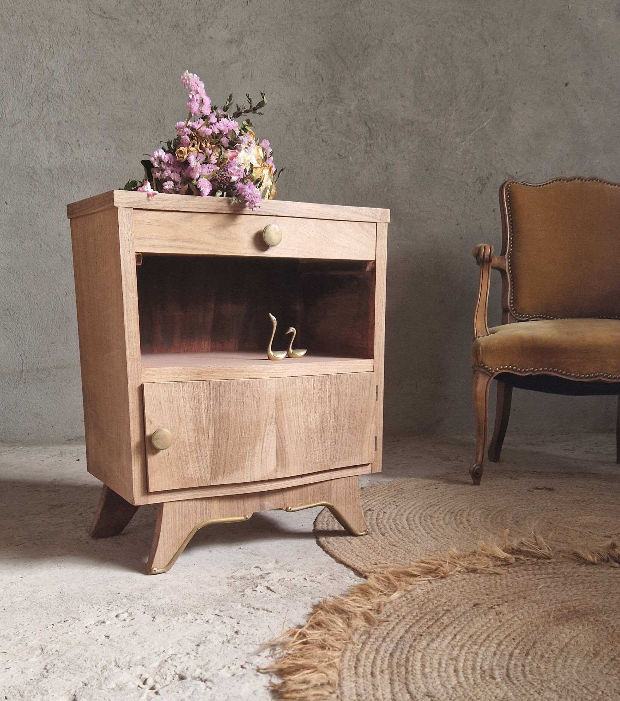 Old and pretty bedside table