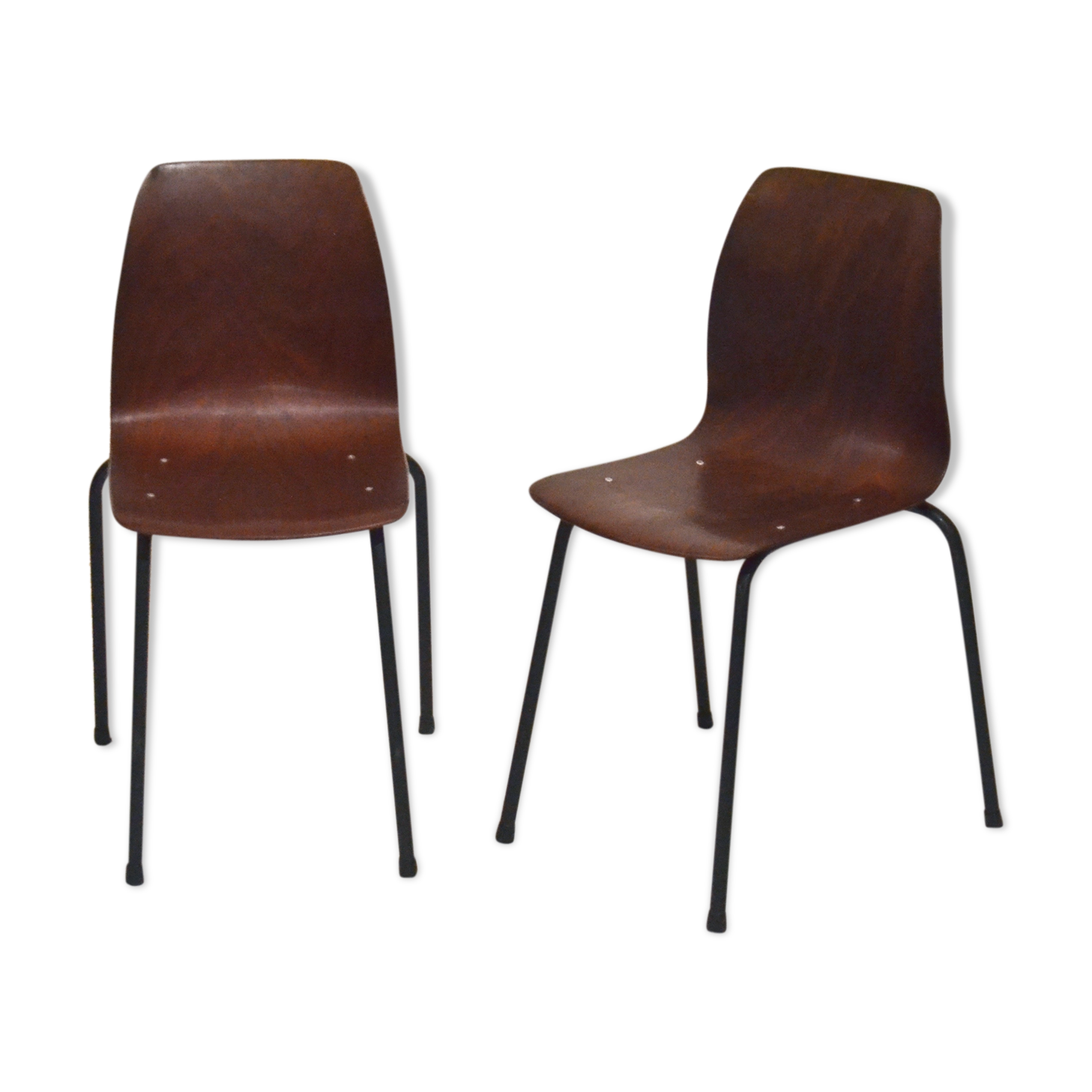 Pair of pagholz stacking chairs