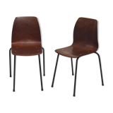 Pair of pagholz stacking chairs