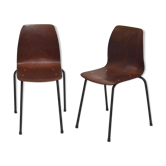 Pair of pagholz stacking chairs