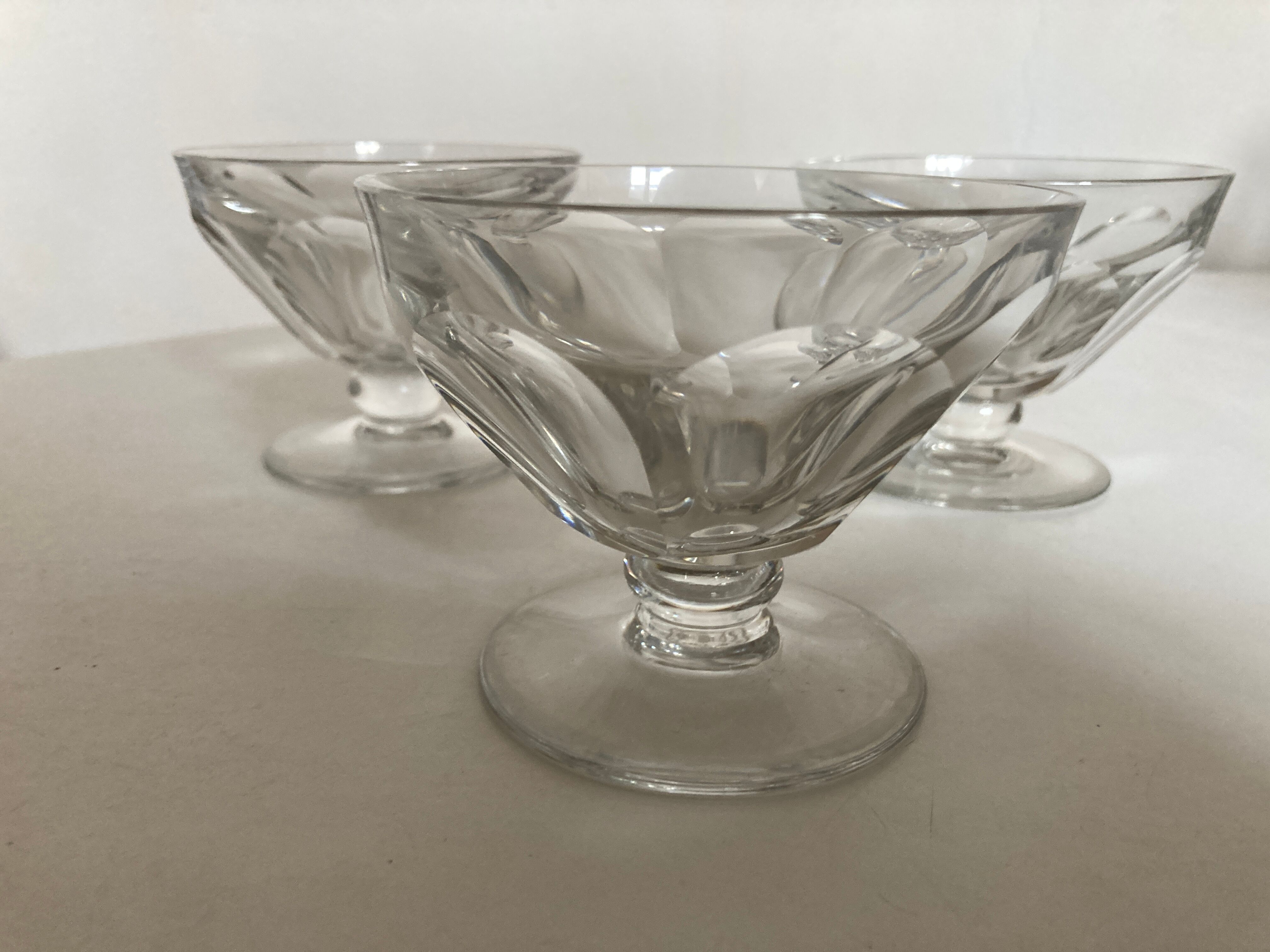 Set of 3 champagne glasses Harcourt Talleyrand crystal Baccarat