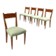 Chaises vintage en hêtre peint, tissu, design, Italie, années 1940-50