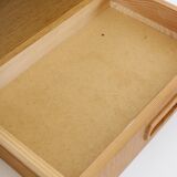 2 Scandinavian wall-mounted bedside tables with drawers, oak, 1960