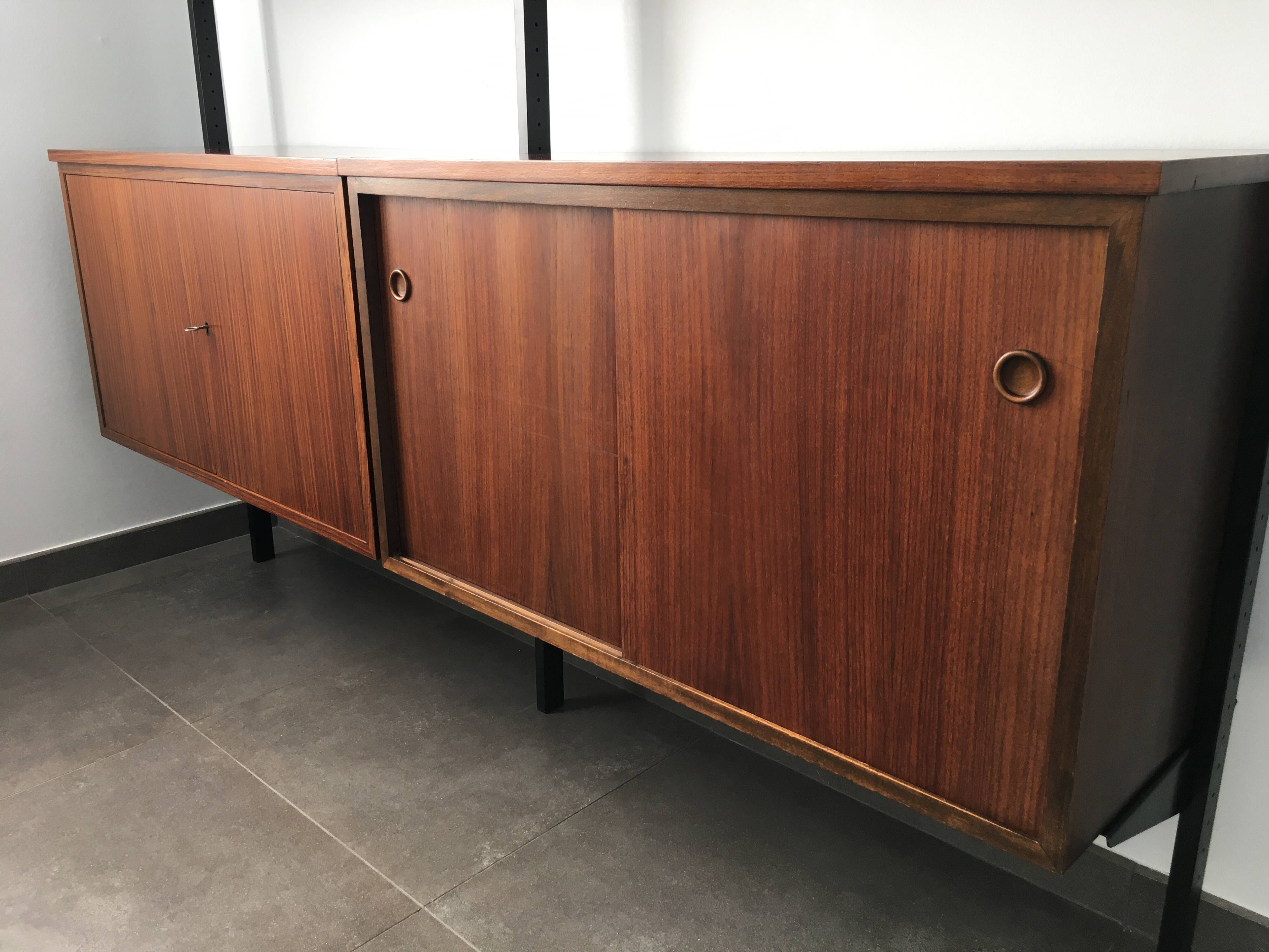 Scandinavian rosewood modular bookcase Pira Mobel system year 60