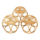 Set of three 1970s rattan stools, Spain.