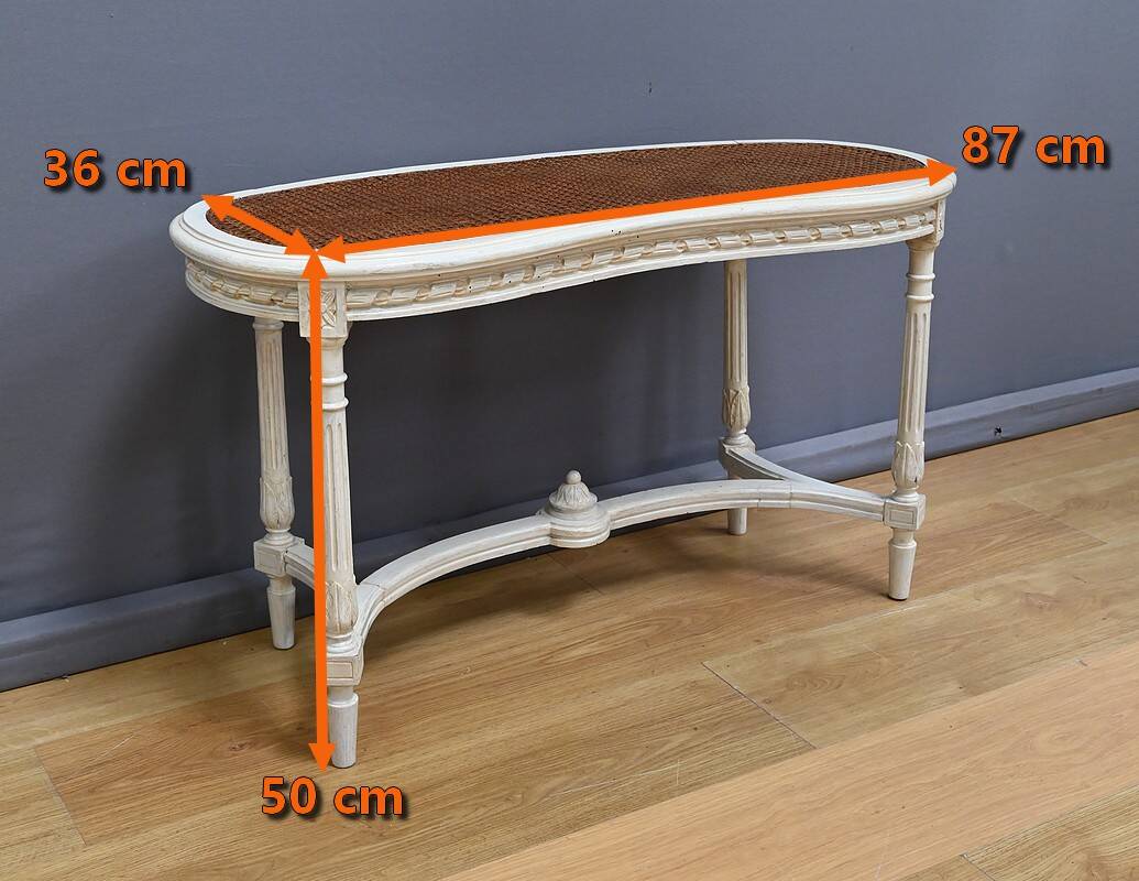 Painted wooden piano bench, Louis XVI style – Late 19th century