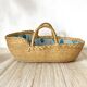Vintage basket for straw doll and fabric