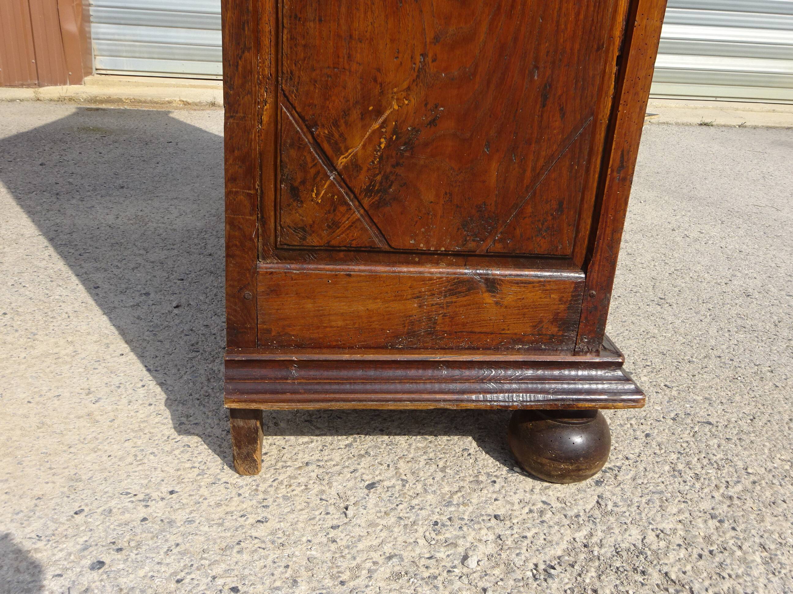 Antique Louis XIII wardrobe in solid walnut
