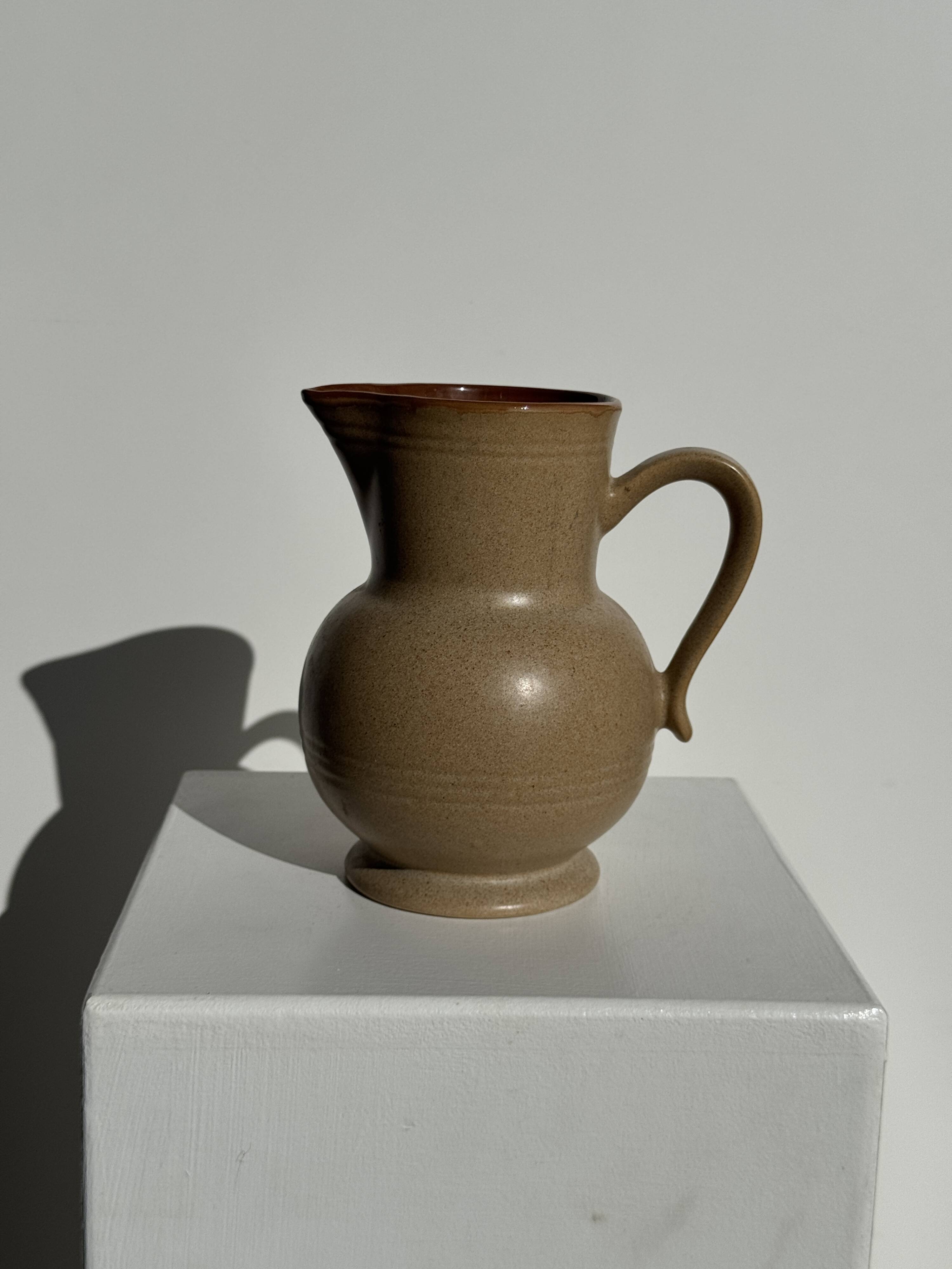 Vintage stoneware round carafe