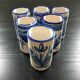 Lot 5 vases décor bleu signé