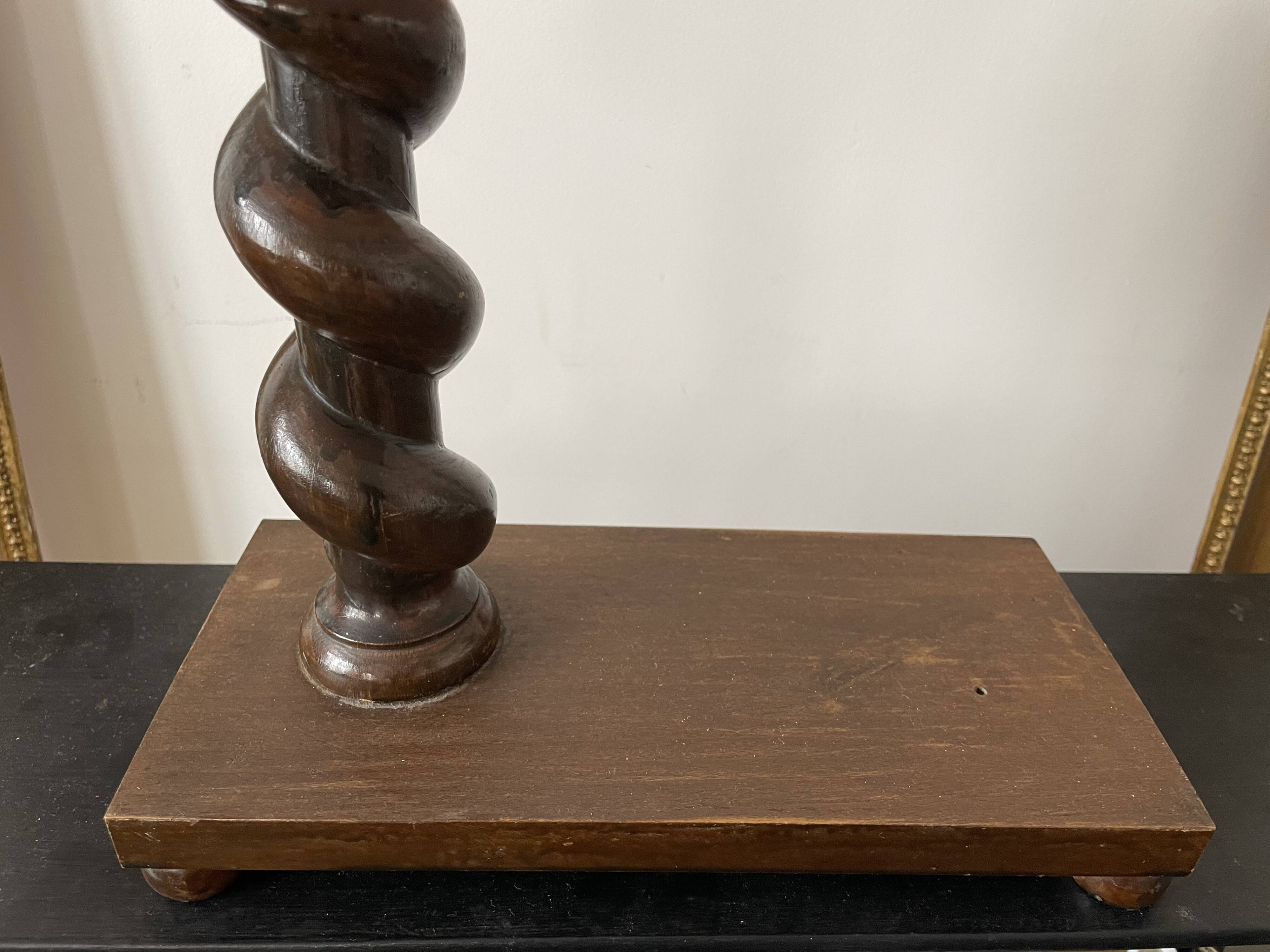 Old wooden table lamp