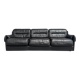 Black leather 3 seat sofa by Dreipunkt, 1970s