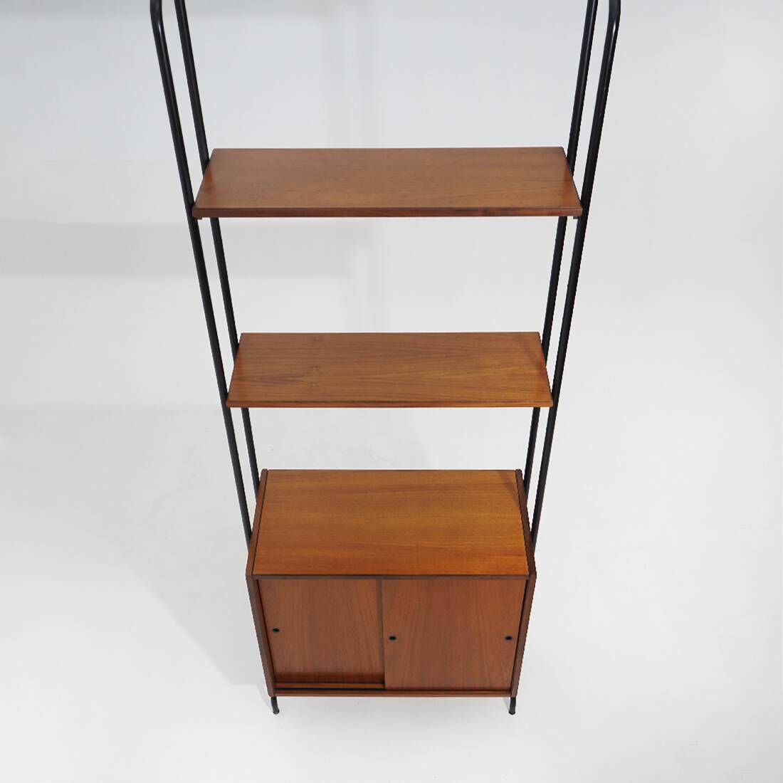Modular bookcase with metal uprights by Amma Torino, 1960s