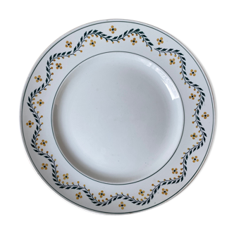 Plat rond à décor floral