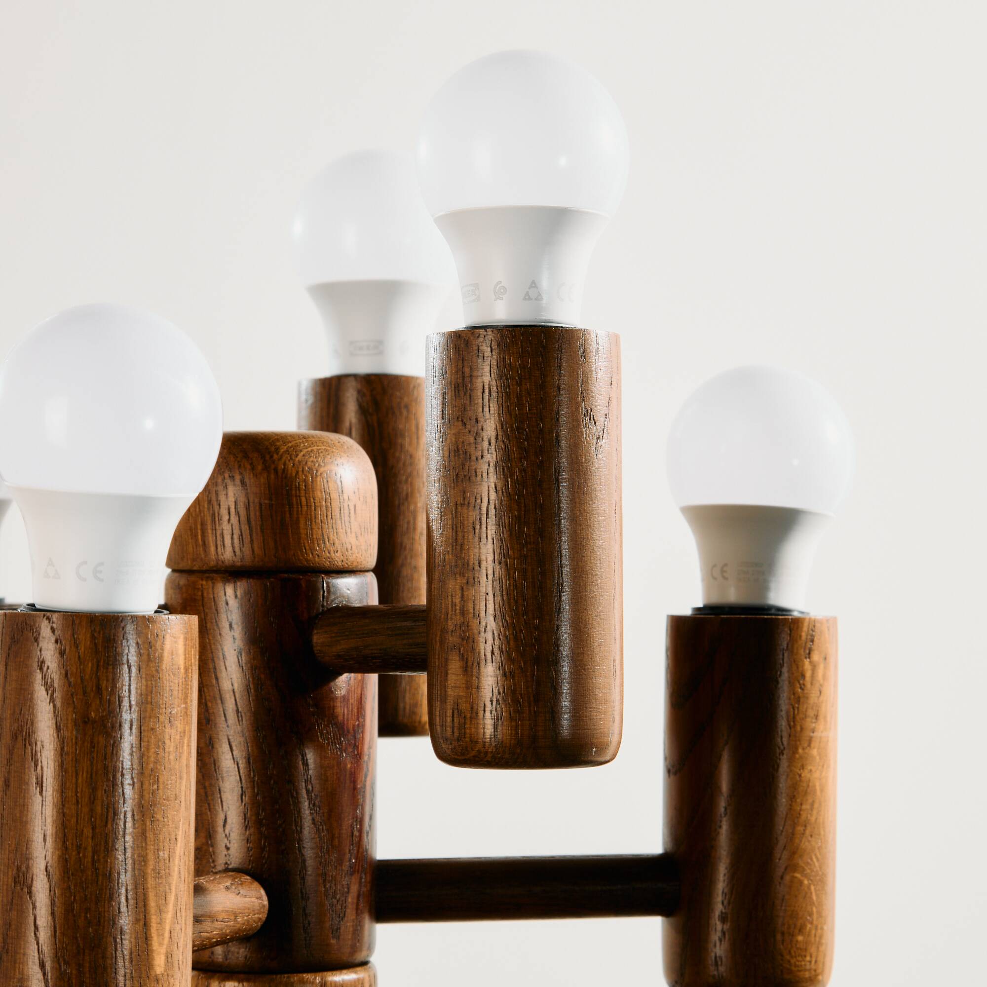 Oak table lamp by Temde Leuchten