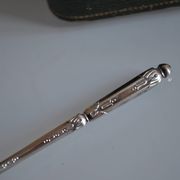 12 Cuillères à moka métal argenté manche à la russe + boite