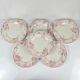 Set of 6 flat plates KG Lunéville Terre de fer, "Fontainebleau", pink, 19th century