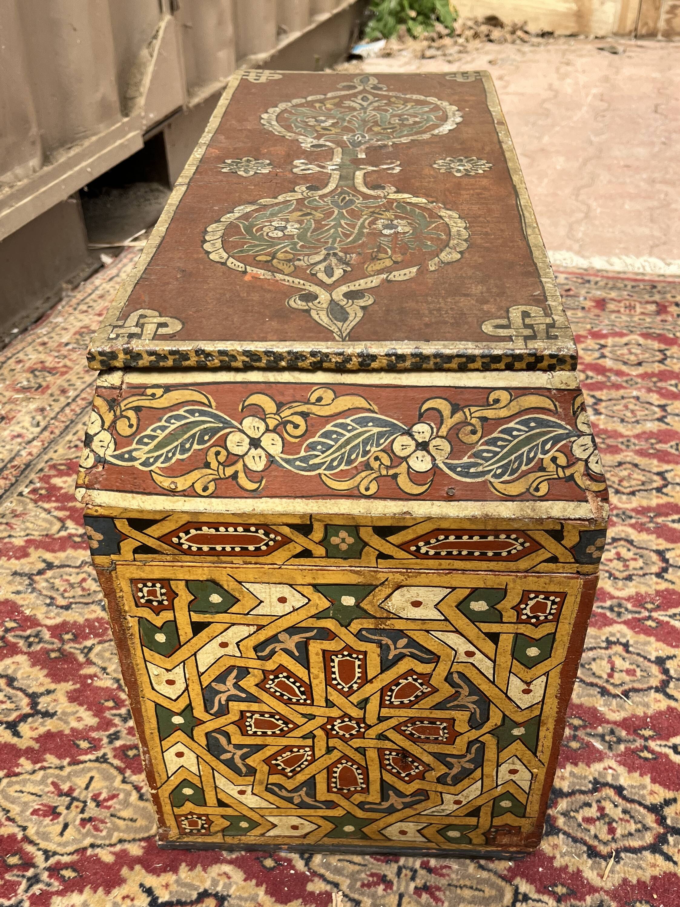 Antique oriental wooden chest