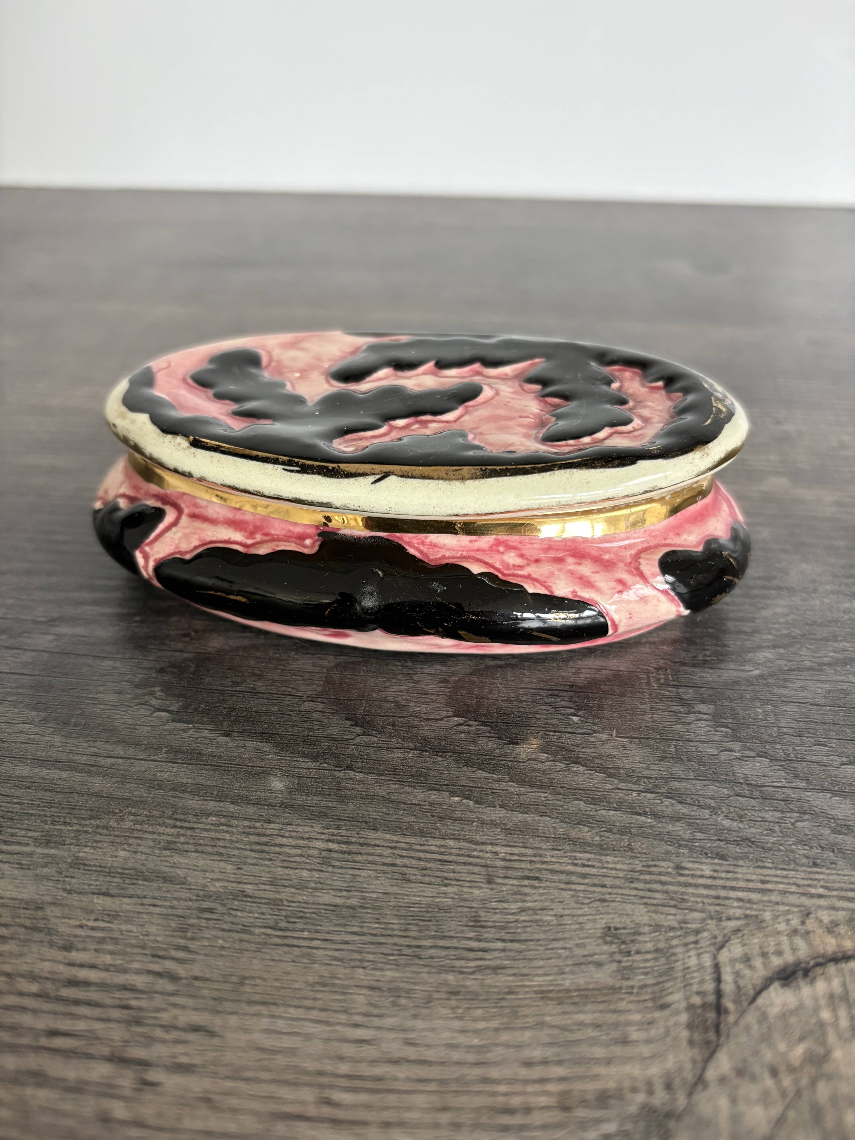 Vintage Jewellery Box Monaco Gold Pink