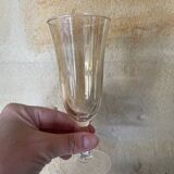 3 iridescent colored champagne glasses
