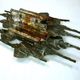 Large brutalist iron & ice Murano glass sconce / wall lamp, 1960s