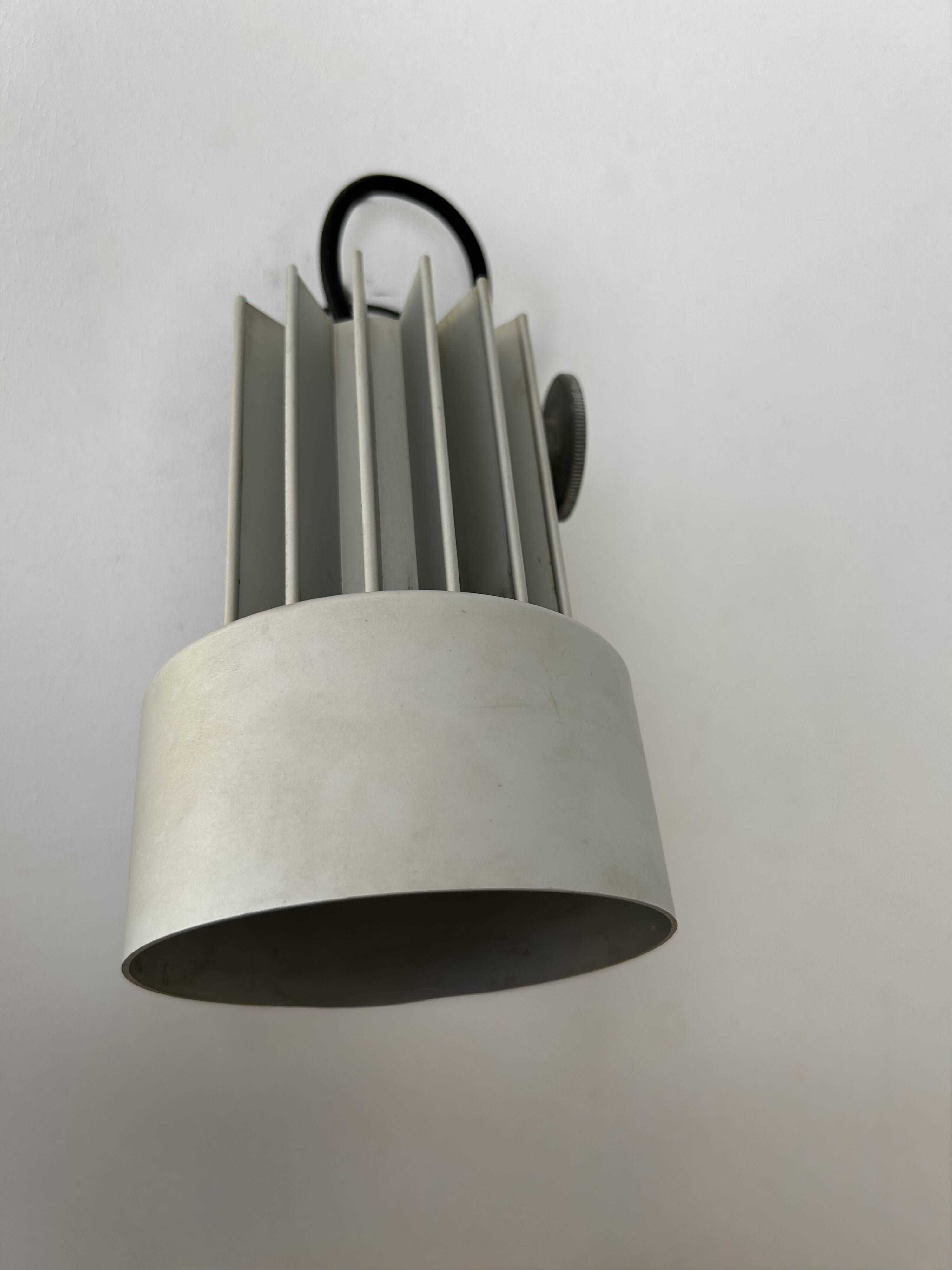 Pair of vintage adjustable wall lights, aluminum, Italy 1970