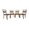 Ensemble de 4 chaises de salle à manger Art déco des années 1930, Tchécoslovaquie