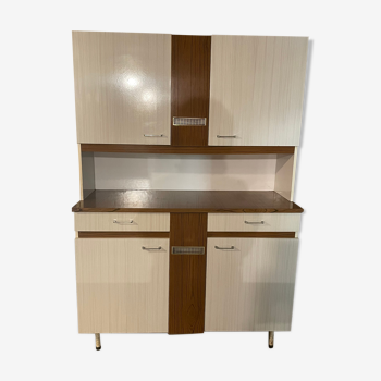 Vintage formica buffet white brown