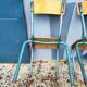 Lot de 3 chaises d'école vintage