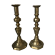 Pair of solid brass candlesticks