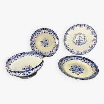4 Assorted plates from Longwy and Moustiers