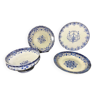 4 Assortie plates from Longwy et Moustiers