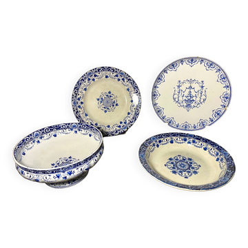 4 Assortie plates from Longwy et Moustiers