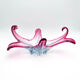 Large organic Murano sommerso bowl - Aquamarine blue and pink
