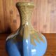 Vintage Alpho vase with beige flame blue ceramic handles