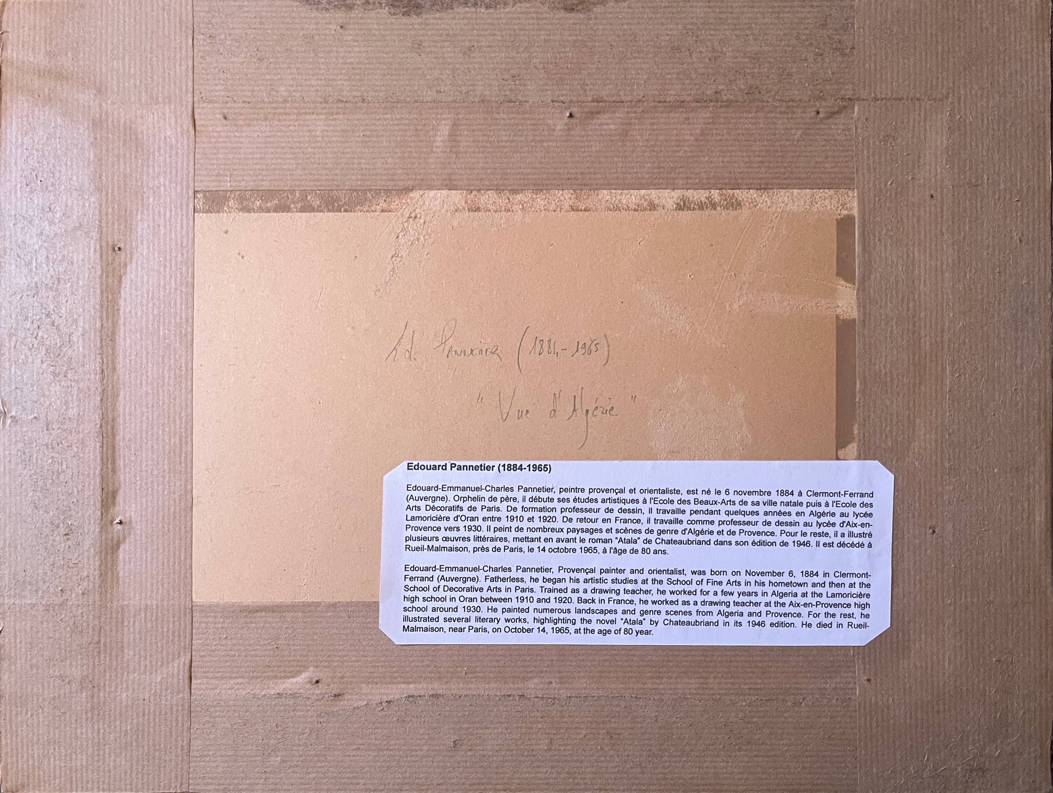 Painting attr. Ed. Pannetier "Landscape of Algeria" Orientalist