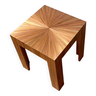 Straw marquetry end table