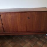 Vintage teak row with metal legs