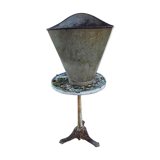 Galvanized metal and leather harvest hood