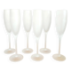 Lot of frosted bubble glass champagne flutes from Biot glassware.