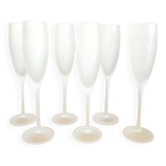 Lot flûtes à champagne verre bullé dépoli verrerie de Biot