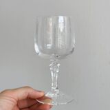 6 white wine glasses in chiseled crystal with floral motifs Matignon model.