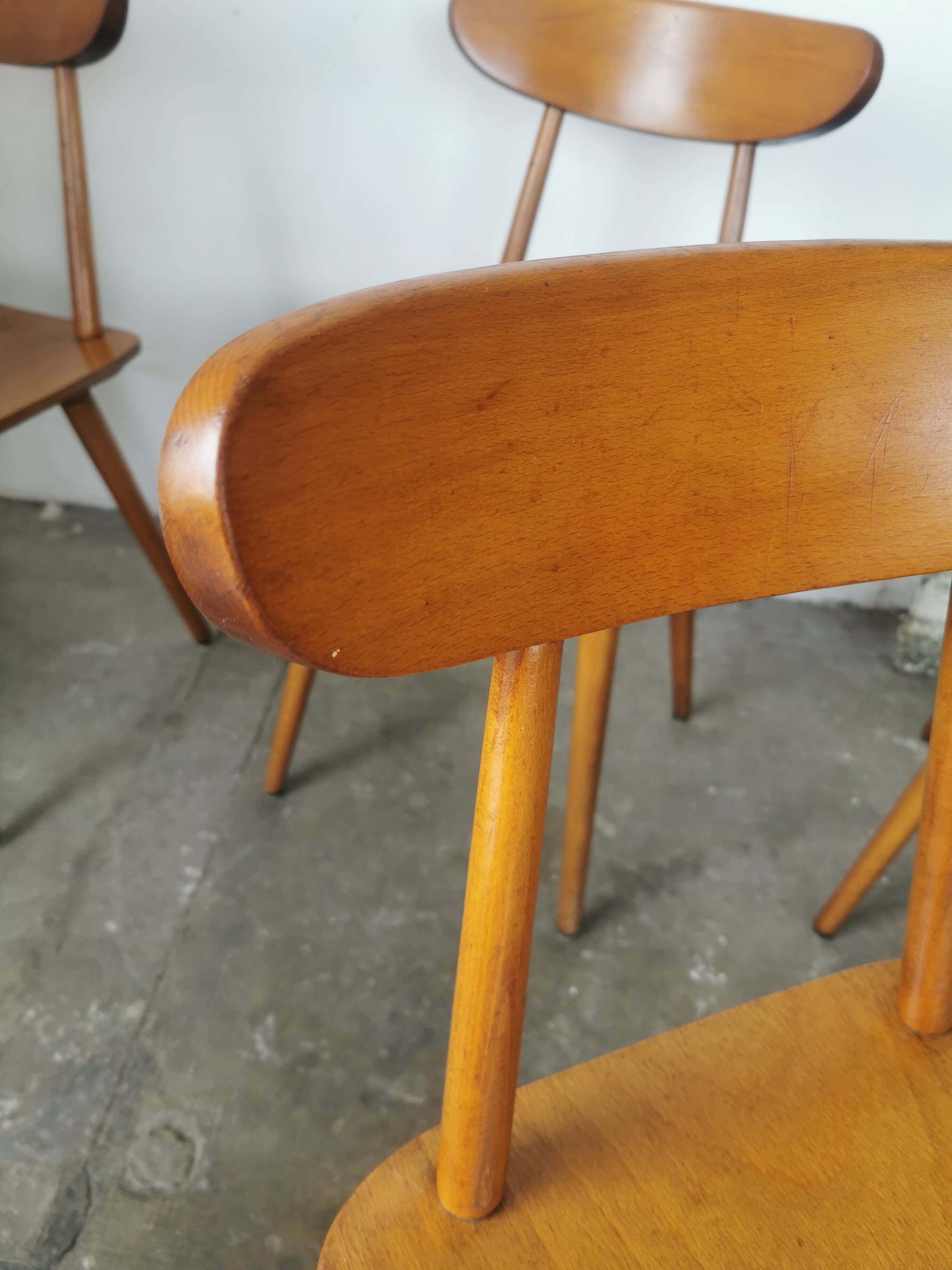 Set of 6 Hiller chairs, vintage bistro