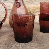 Biot bubble glass orangeade set, 1950s-1960s