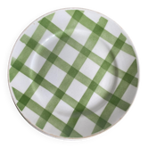 Set of 5 flat plates Orchies Moulin des Loups with green checkles