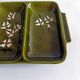Former servant 3 compartments Glazed ceramic Signed Poët-Laval Vintage pottery 50s